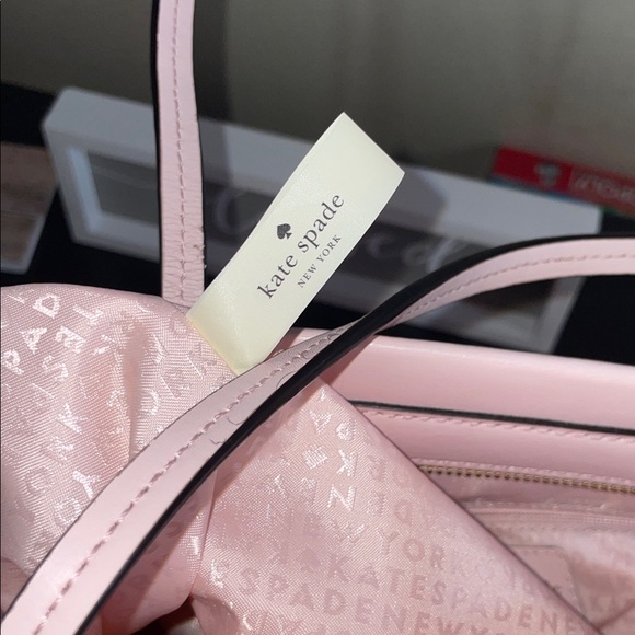 Kate Spade New York Maryanne Light Pink Tote / accent Bow & Pom Pom 15.5” x 10.5 - Picture 14 of 16